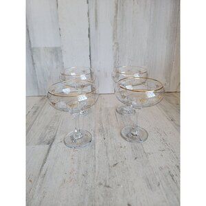 Williams Sonoma honeycomb decorative alcoholic glasses set gold